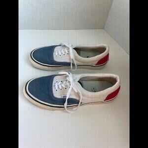 Men's 9 Women's 10.5 Vans Men's Canvas Sneakers Red, White and Blue